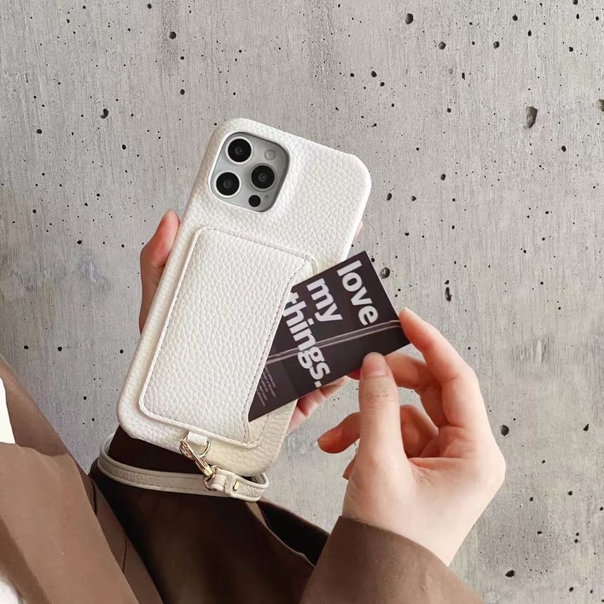 Faux Card Holder Leather Phone Case