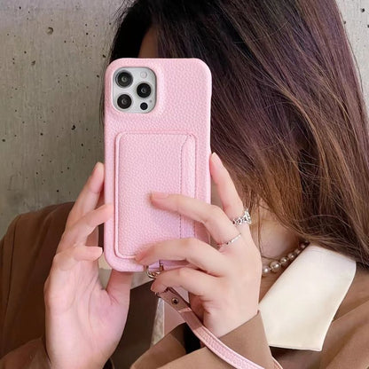 Faux Card Holder Leather Phone Case
