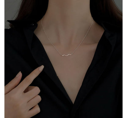 Choker Sterling Wavy Pendant Silver