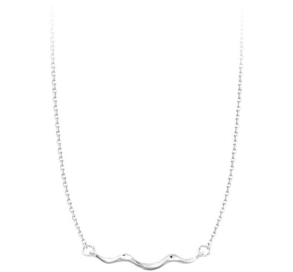 Choker Sterling Wavy Pendant Silver