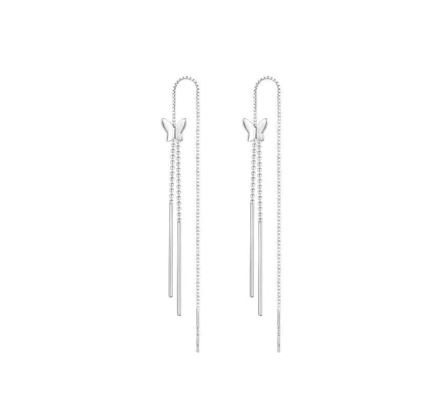Butterfly Sterling Silver Earring Fringed
