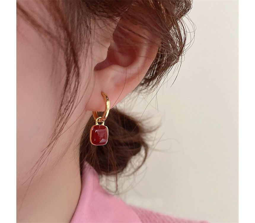 Square Dangle Silver Earring Sterling