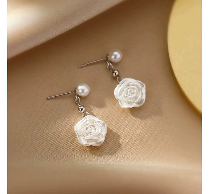 Earring Silver Floral Sterling Dangle