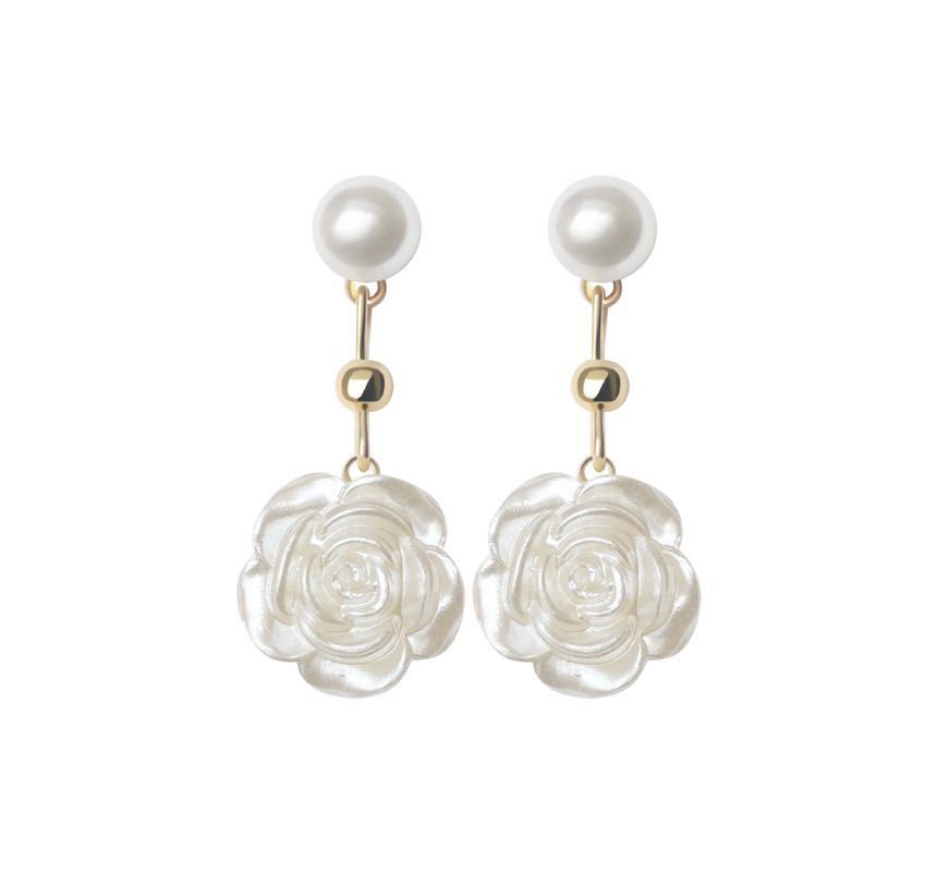 Earring Silver Floral Sterling Dangle