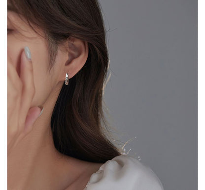 Smiley Sterling Silver Hoop Earring