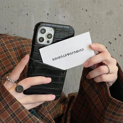 Faux Holder Phone Leather Card Case
