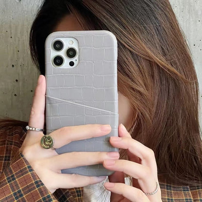 Faux Holder Phone Leather Card Case