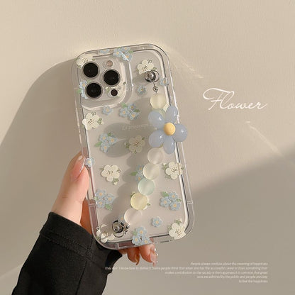 Phone Strap Case Transparent Floral