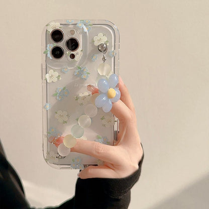 Phone Strap Case Transparent Floral