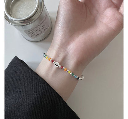 Face Rainbow Bracelet Smiley Silver Sterling