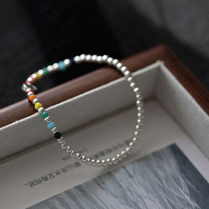 Face Rainbow Bracelet Smiley Silver Sterling