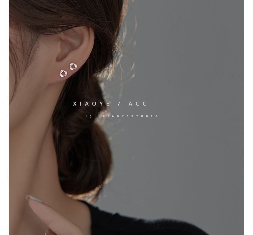 Sterling Triangle Twisted Silver Earring