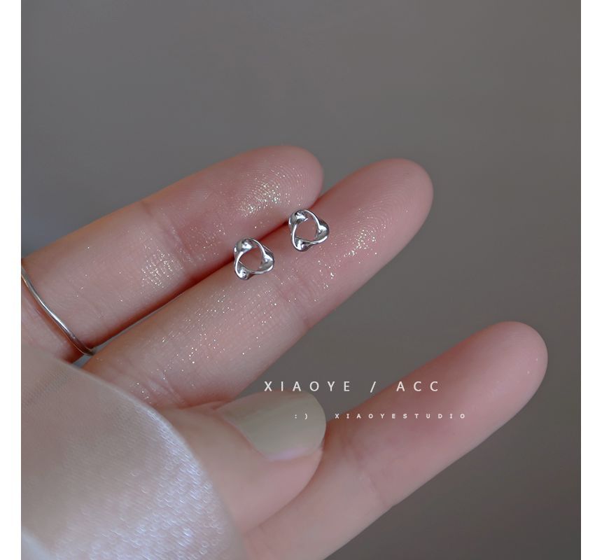 Sterling Triangle Twisted Silver Earring