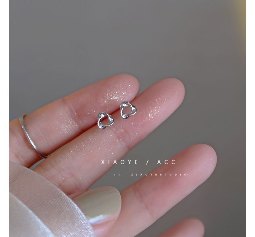 Sterling Triangle Twisted Silver Earring