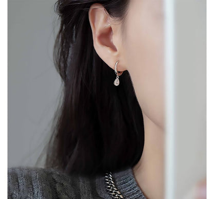 Rhinestone Silver Earring Sterling Dangle Droplet