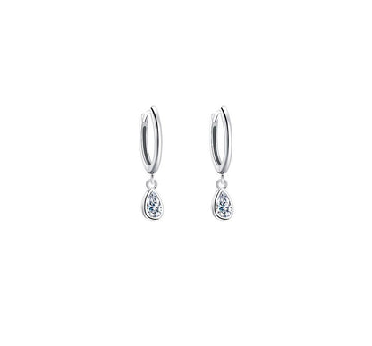 Rhinestone Silver Earring Sterling Dangle Droplet