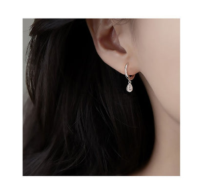 Rhinestone Silver Earring Sterling Dangle Droplet