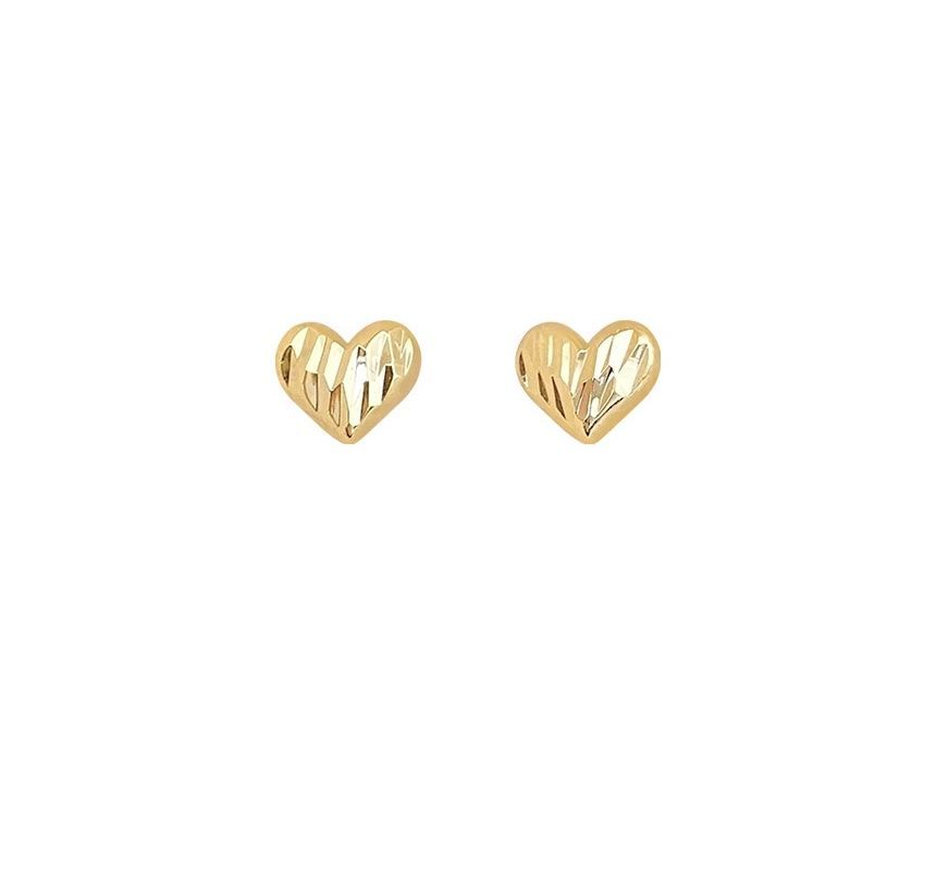 Textured Silver Earring Heart Sterling