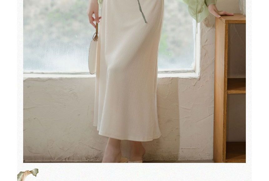 Set: Spaghetti Strap Flower Midi A-Line Dress + Light Jacket