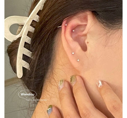 Rhinestone Stud Earring 2 Set: Pair Alloy