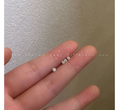 Rhinestone Stud Earring 2 Set: Pair Alloy