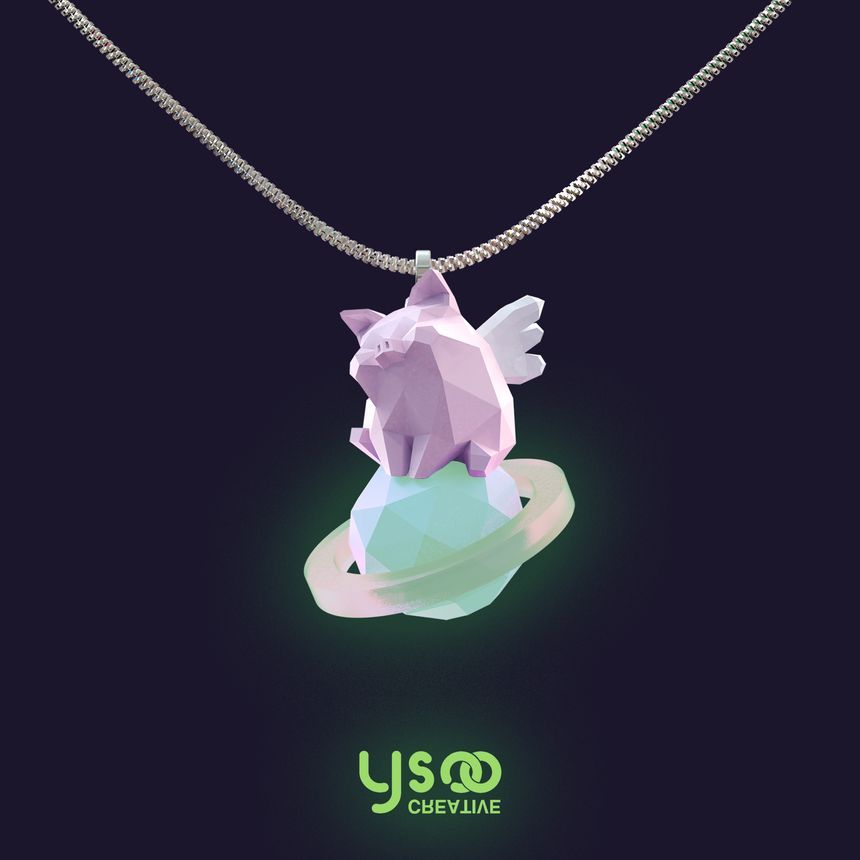 Planet Pig Necklace