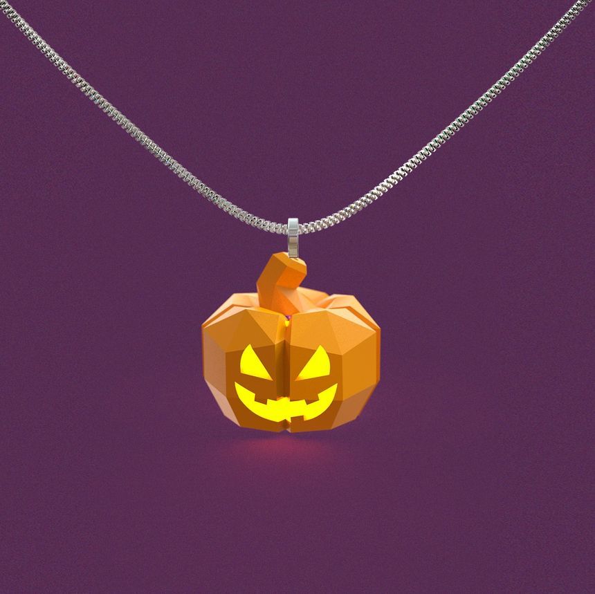 Necklace Halloween Lantern Pumpkin