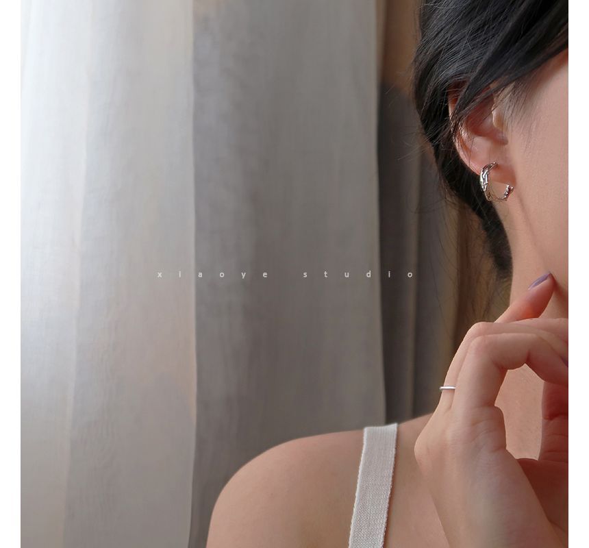 Earring Hoop Sterling Silver Thorn