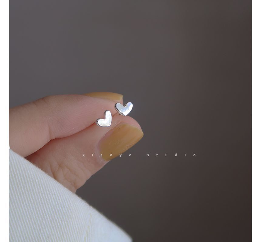 Silver Earring Stud Heart