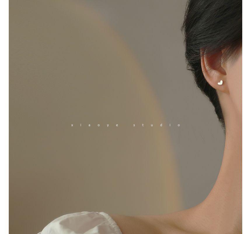 Silver Earring Stud Heart