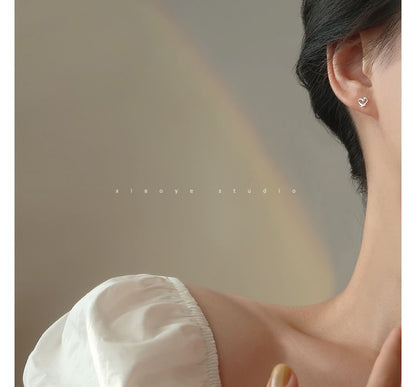 Stud Earring Silver Heart