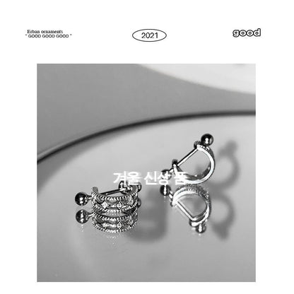 Huggie Sterling Silver Earring Barbell Cutout