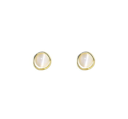 Cat Earring Eye Stud Stone Faux Alloy