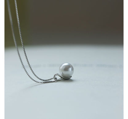 Necklace Pearl Faux Pendant Alloy
