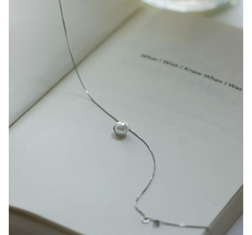 Necklace Pearl Faux Pendant Alloy