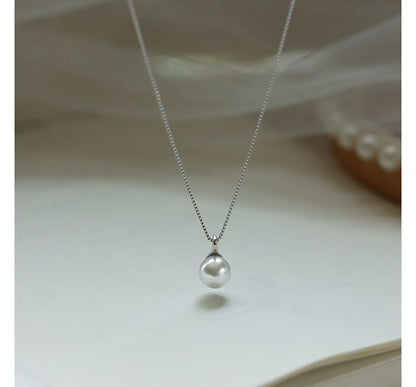 Necklace Pearl Faux Pendant Alloy