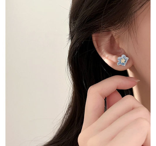 Acrylic Earring Stud Floral Alloy
