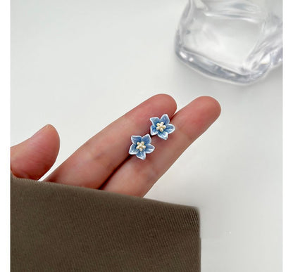 Acrylic Earring Stud Floral Alloy