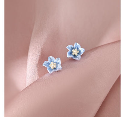 Acrylic Earring Stud Floral Alloy