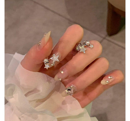 Pearl Cuff Star Faux Ear Alloy Rhinestone