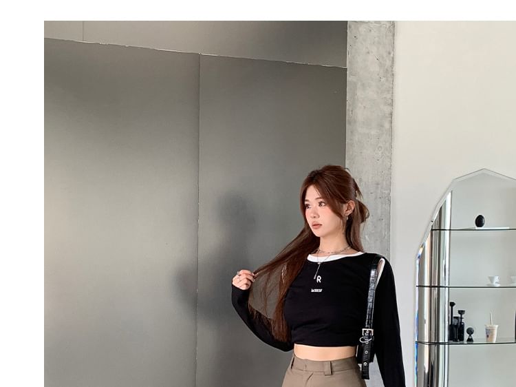 High Waist Plain Loose Fit Slacks