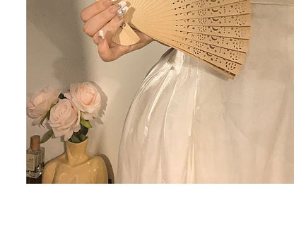 Foldable Fan Wooden Cutout Hand