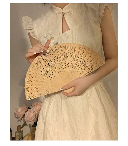 Foldable Fan Wooden Cutout Hand