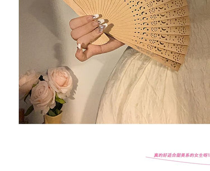 Foldable Fan Wooden Cutout Hand