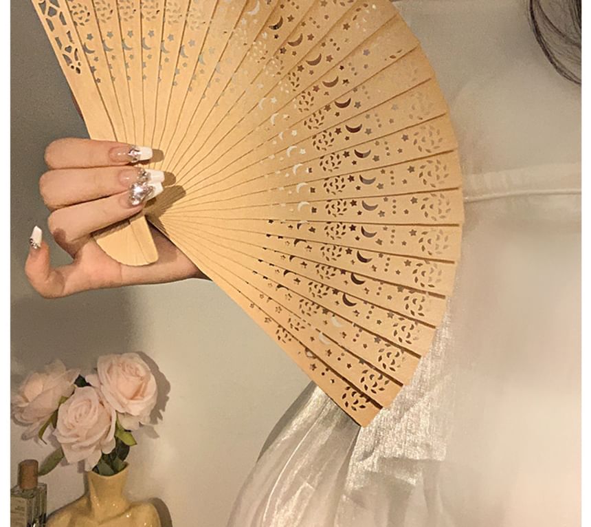 Foldable Fan Wooden Cutout Hand