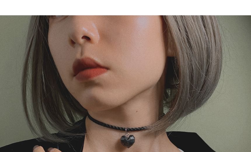 Heart Pendant Cord Choker