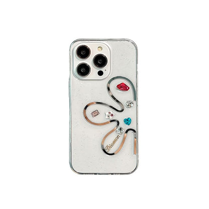 Floral Case Rhinestone Phone