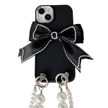 Phone Bow Faux Case Pearl Lanyard