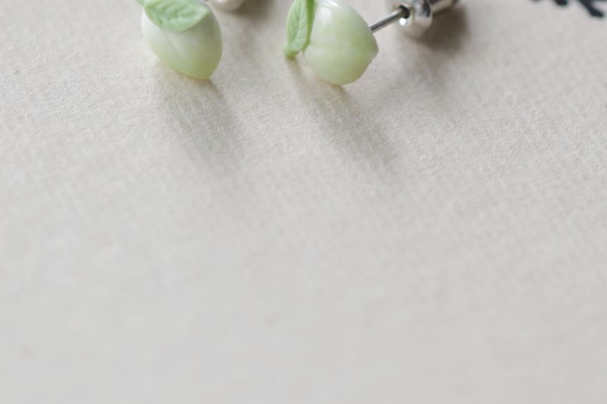 Peach Ceramic Earring Stud