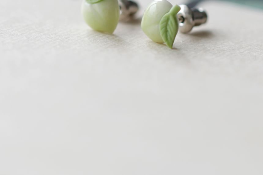 Peach Ceramic Earring Stud
